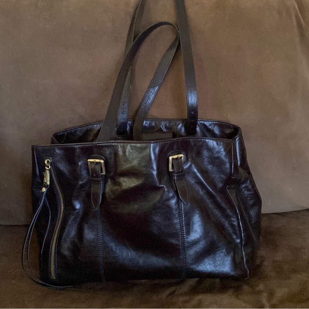 HOBO Elegant Black Leather Tote Bag